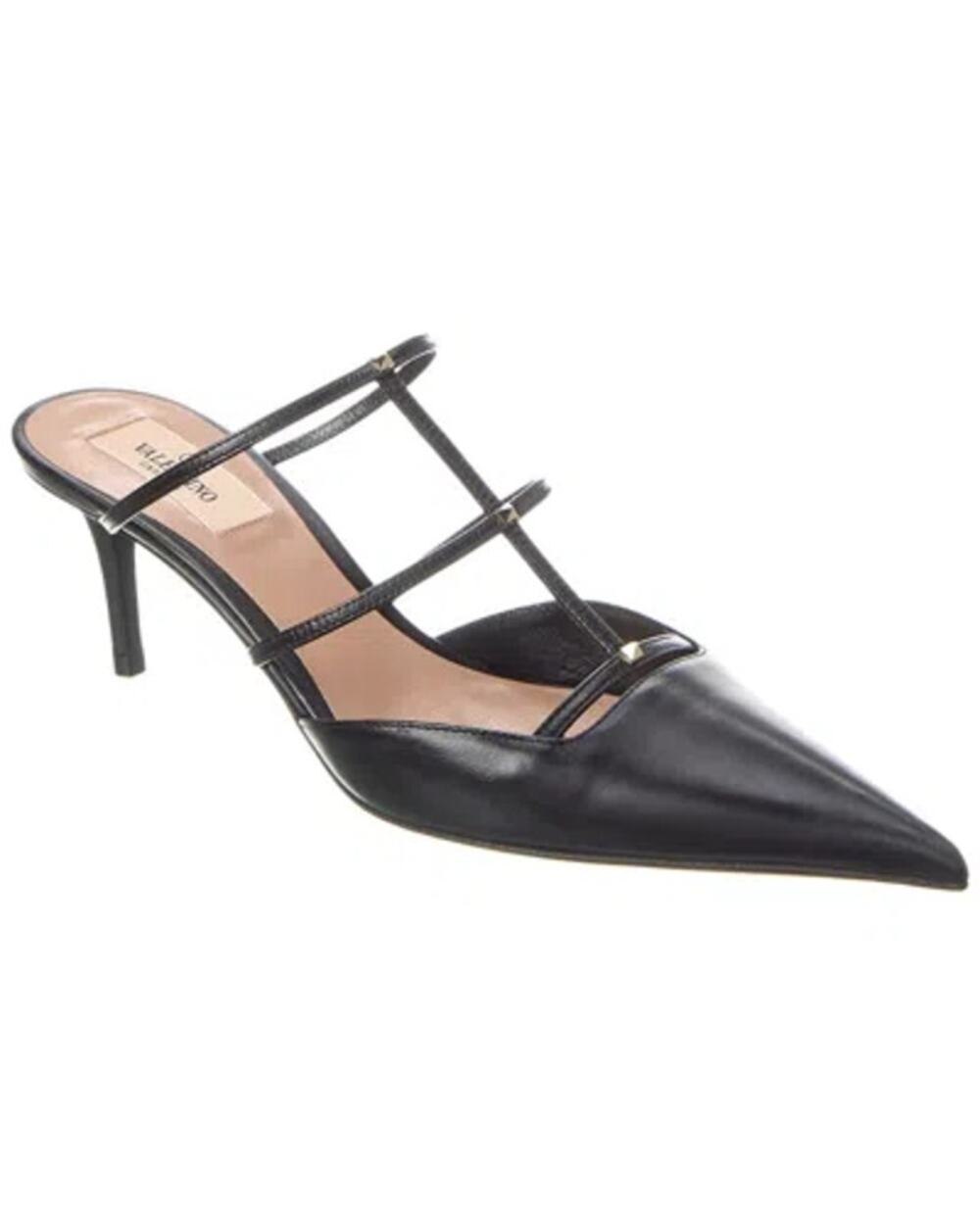 Valentino Garavani Rockstud Wispy Leather Mule Heels